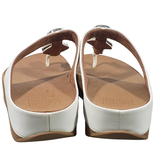 FitFlop Snake Medallion Toe Thong  Wedge Support Sandals - Picture 4 of 9